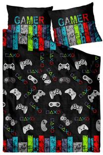 Vaikiškas patalynės užvalkalų komplektas PFL-42, mėlyna/raudona/žalia, 160 x 200 cm