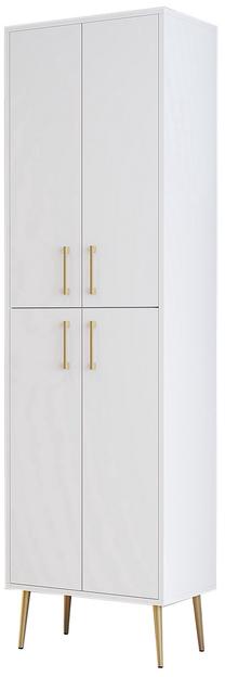 Batų spintelė Kalune Design Berlin A, aukso/balta, 60 cm x 35 cm x 202 cm