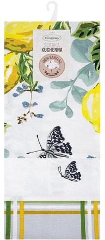 Virtuvinių rankšluosčių rinkinys SCC3-02, baltas/geltonas/pilkas, 70 cm x 50 cm, 3 vnt.
