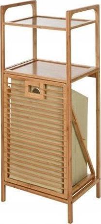 Vonios spintelė su skalbinių krepšiu, ruda, 30 cm x 40 cm x 95 cm