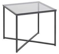 Kavos staliukas Cross, skaidrus/juodas, 50 cm x 50 cm x 45 cm