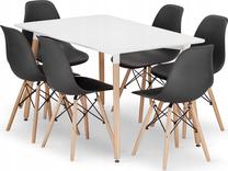 Valgomojo komplektas Leobert Adria Osaka, baltas/juodas/rudas