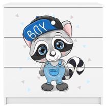 Komoda Kocot Kids Babydreams Raccoon, balta, 41 cm x 80 cm x 80.5 cm