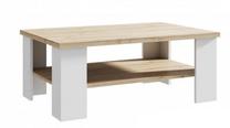 Kavos staliukas Forte Elara, ąžuolo/balta, 107 cm x 67 cm x 43 cm