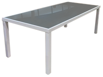 Lauko stalas Besk, pilkas, 216 cm x 90 cm x 76 cm