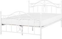 Lova pusantros vietos Beliani Antlia, 140 x 200 cm, balta, be čiužinio, su grotelėmis