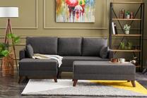 Kampinė sofa - lova Hanah Home Bella Mini, antracito, kairinė, 140 x 205 cm x 85 cm