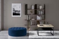 Pufas Monty Monolith 77, tamsiai mėlyna, 70 cm x 70 cm x 28 cm