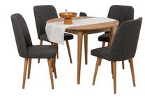 Valgomojo komplektas Kalune Design Vina 1053, antracito/medžio