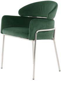 Valgomojo kėdė Kayoom Elva 100 XRXLV, blizgi, sidabro/žalia, 57 cm x 58 cm x 79 cm