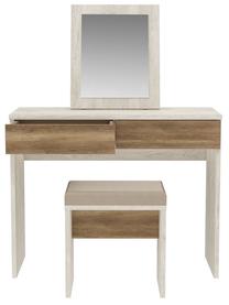 Kosmetinis staliukas Forte Verona DURT321ST-M296, bronzos/šviesiai ruda, 41.3 cm x 100.3 cm x 132.5 cm, su veidrodžiu