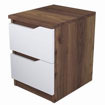 Naktinis staliukas Kalune Design BD106 1886, balta/riešuto, 40 cm x 35 cm x 46.8 cm