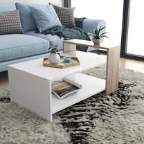 Kavos staliukas Kalune Design Bodrum, rudas/baltas, 90 cm x 60 cm x 50 cm