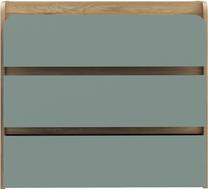 Komoda Forte HOAK211-M801, žalia/rusva, 104.4 cm x 41.3 cm x 94.5 cm
