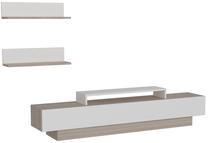 Svetainės baldų komplektas Kalune Design Lusi, vidaus, balta/ruda/smėlio