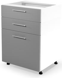 Apatinė virtuvinė spintelė Vento DS3-60/82, balta/pilka, 52 cm x 60 cm x 82 cm