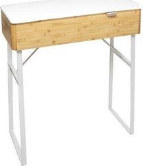 Kosmetinis staliukas 5five Levia, rudas/baltas, 72 cm x 33 cm x 88 cm, su veidrodžiu