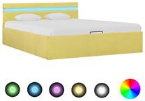 Lova pusantros vietos VLX Fabric 285620, 120 x 200 cm, geltona, be čiužinio, su grotelėmis