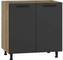 Apatinė virtuvinė spintelė Vento D-80/82, antracito/ąžuolo, 52 cm x 80 cm x 82 cm