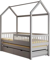 Vaikiška lova viengulė ADRK Artes House, pilka, 90 x 200 cm, su patalynės dėže, su čiužiniu