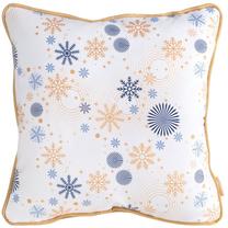 Kalėdinis dekoratyvinės pagalvėlės užvalkalas PSWA-171, mėlyna/balta/geltona, 45 cm x 45 cm