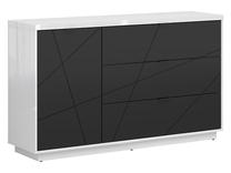 Komoda Forn, balta/juoda, 42.5 cm x 156 cm x 93 cm