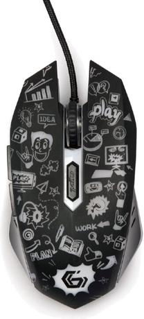 Kompiuterio pelė Gembird MUS-6B-GRAFIX-01, usb / ps/2 laidas, juoda