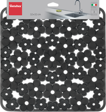 Plautuvės kilimėlis Metaltex Floral Assorted, 32 cm x 32 cm, Juoda/Žalia/Pilka