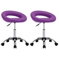 Kėdžių rinkinys VLX 333285, violetinė, 43 cm x 45 cm x 57.5 - 69.5 cm, 2 vnt.