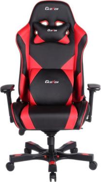 Žaidimų kėdė Clutchchairz Throttle Echo Premium, 50 x 42 x 47 - 57 cm, juoda/raudona