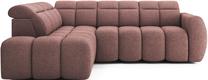 Kampinė sofa Falconn Paolli 24, rožinė, kairinė, 208 x 258 cm x 107 cm