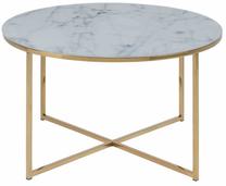 Kavos staliukas Kimi, aukso/baltas/šviesiai mėlynas, 80 cm x 80 cm x 46 cm