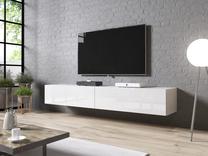 TV staliukas Cama Meble Leisure, baltas, 200 cm x 30 cm x 40 cm