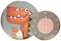 Sieninis kvarcinis laikrodis Home4you Fun Draco, raudona/pilka, 40 cm x 60 cm