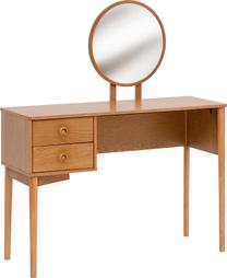Kosmetinis staliukas Atmosphera Charlie, rudas, 110 cm x 42 cm x 126 cm, su veidrodžiu