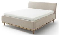 Lova dvigulė Mila Moulding Smooth, 160 x 200 cm, ąžuolo/smėlio, be čiužinio, su grotelėmis