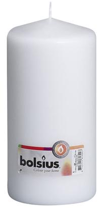 Žvakė, cilindrinė Bolsius, 120 h, Balta