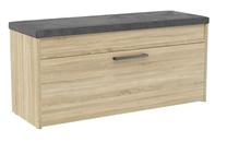 Suoliukas su batų lentyna Parma, ąžuolo/pilka, 100 cm x 35 cm x 49 cm