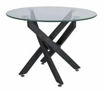 Kavos staliukas Agis A, skaidrus/juodas, 60 cm x 60 cm x 45 cm