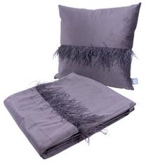 Dekoratyvinė pagalvėlė ir antklodė Kenda Sand, grafito, 45 cm x 45 cm, 2 vnt.