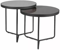 Kavos staliukų komplektas Penelope, juodas/pilkas, 50 cm x 50 cm x 45 - 50 cm, 2 vnt.