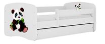 Vaikiška lova viengulė Kocot Kids Panda 2, balta, 80 x 160 cm, su patalynės dėže, be čiužinio