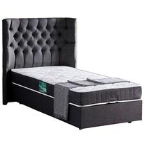 Lova viengulė Kalune Design Matylda, 90 x 200 cm, antracito, su čiužiniu, su grotelėmis