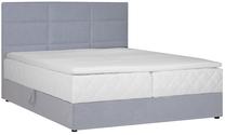 Lova dvigulė Home4you Levi, 160 x 200 cm, pilka, su čiužiniu, su grotelėmis