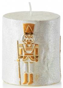 Kalėdinė žvakė, cilindrinė Mondex Grandfather, Aukso/Balta
