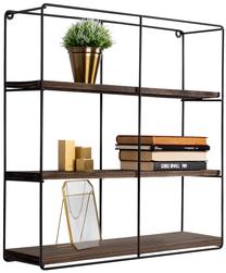 Sieninė lentyna Kalune Design Sunflower Sunflower, juoda/riešuto, 60 cm x 15 cm x 60 cm