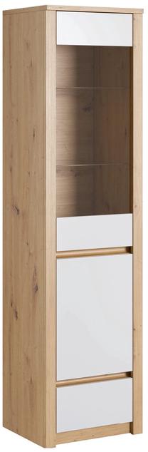 Spintelė - vitrina Gala Meble Malta W1D, ruda/balta, 43 cm x 50 cm x 196 cm