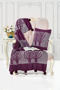 Pledo ir pagalvės komplektas Mijolnir Ponpon Tree 303EVN1189, violetinis, 130 cm x 170 cm