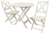 Lauko baldų komplektas Picnic Round, baltas, 2 vietų