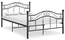 Lova pusantros vietos VLX Metal 324994, 120 x 200 cm, juoda, be čiužinio, su grotelėmis